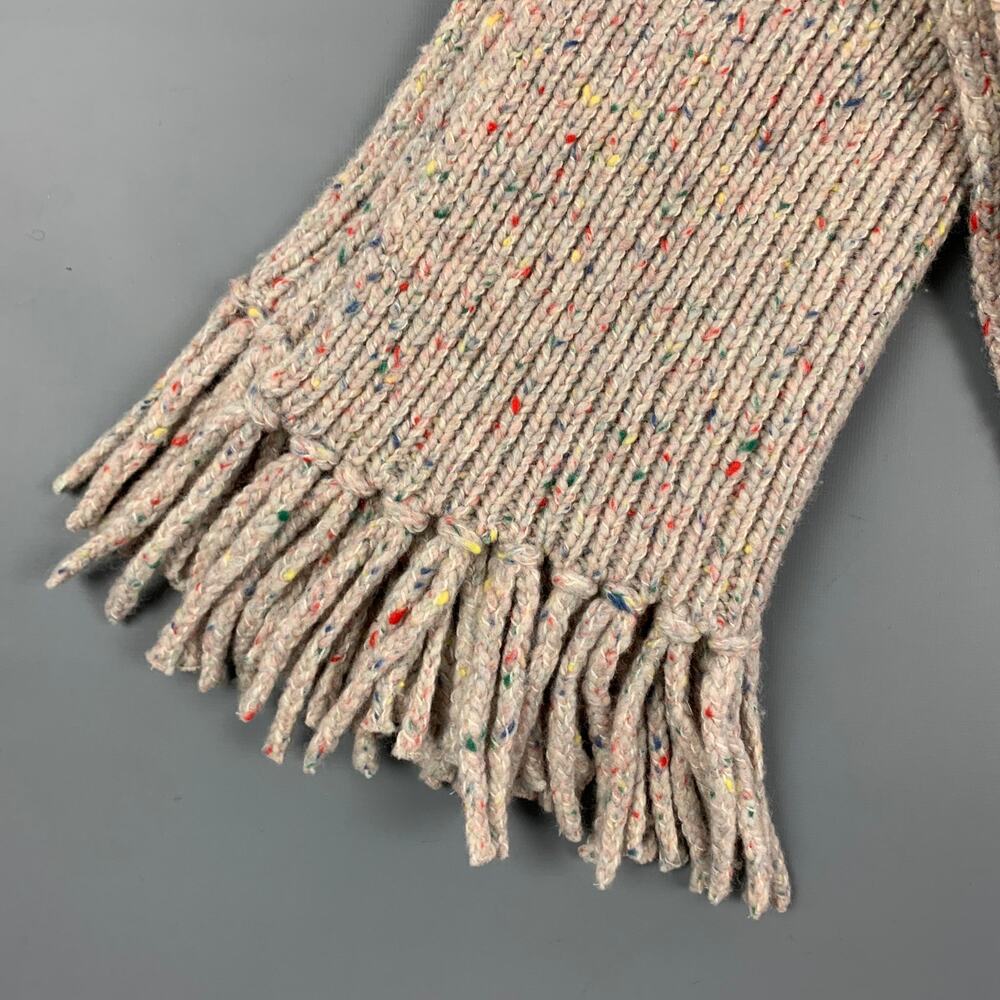 LOUIS VUITTON Oatmeal Multi-Color Knitted Fringe Scarf - Picture 2 of 4